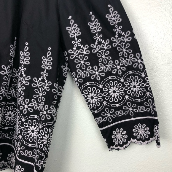 Talbots MP Off Shoulder Embroidered Eyelet Tunic - Picture 11 of 16